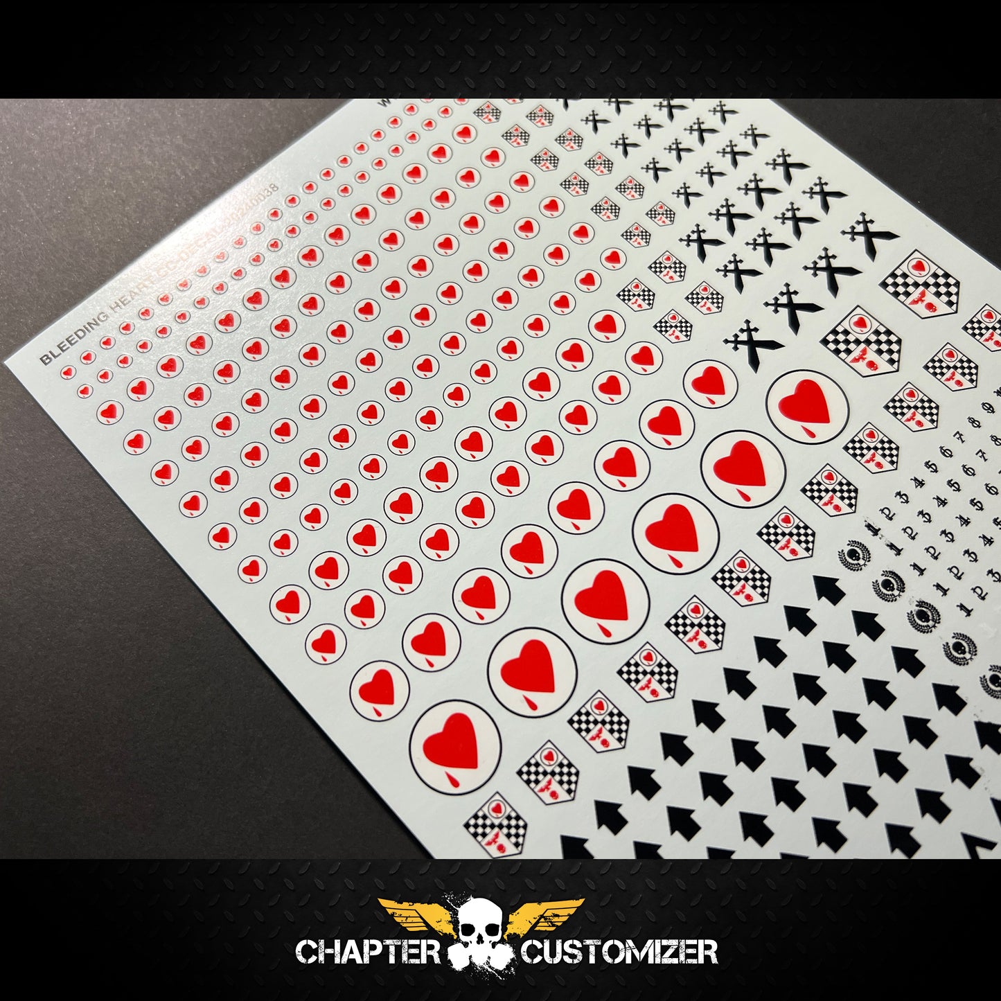 Décalcomanie de toboggan aquatique prédécoupée Bleeding Heart