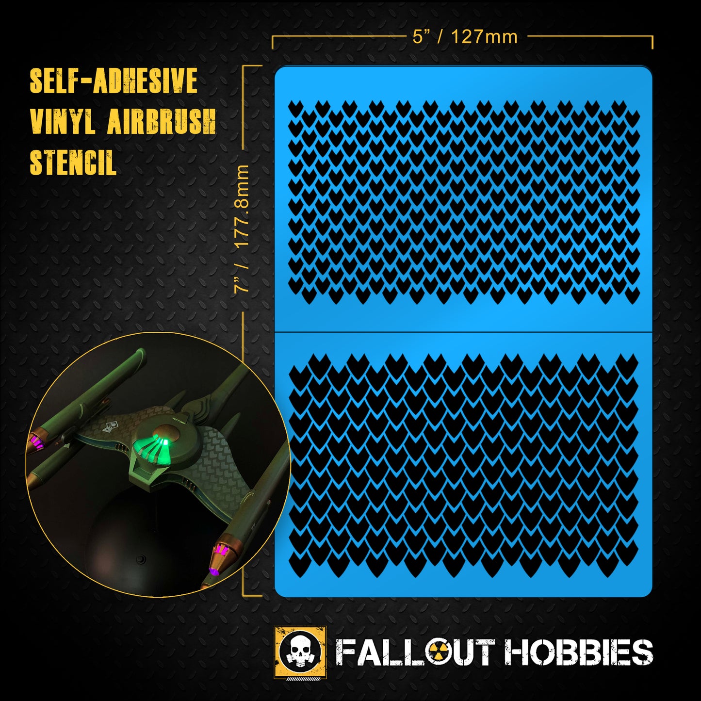 Pochoir aérographe Dragon Scales 003