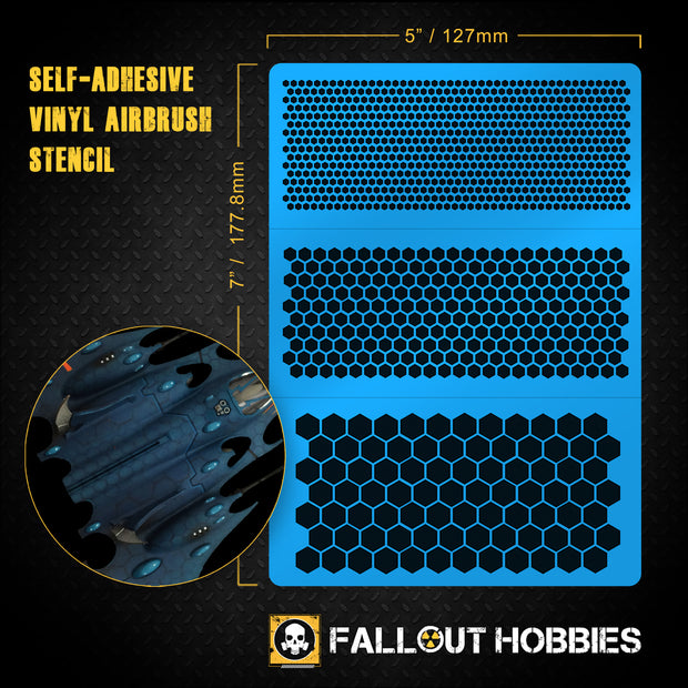 Hex Mesh Airbrush Stencil