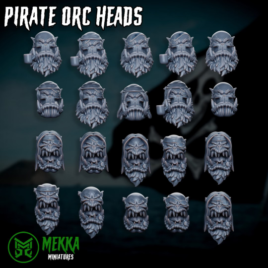 Pirate Ork Heads x20 Resin Upgrade Parts product image