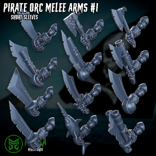 Ork Pirate Melee Arms x24 Resin Upgrade Parts - Mekka Miniatures - Set 1 product image