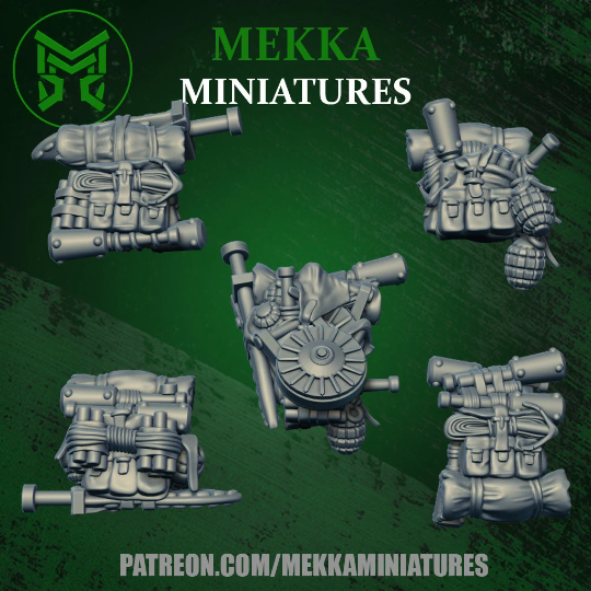 Ork Commando Backpacks x10 Resin Upgrade Parts product image