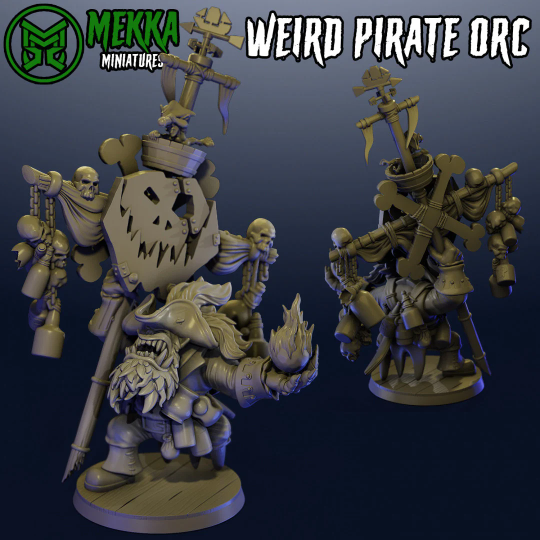 Copy of 3d Printed Weird Pirate Ork Resin Miniature Figure product image