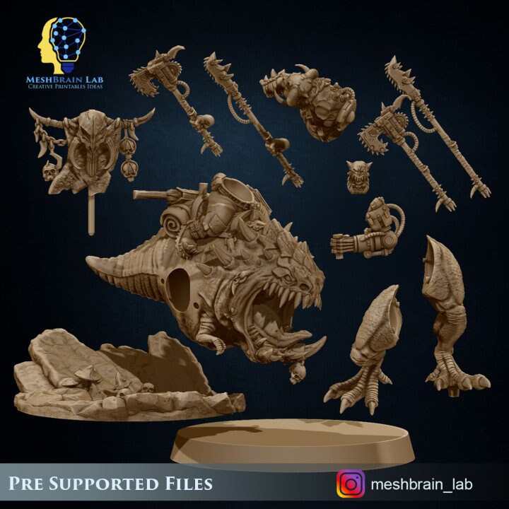 Ork Beast Hunter Resin Boss Miniature alternate view 4
