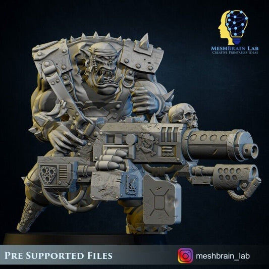 Ork Pirate Big Bada Boom Flamethrower Resin Miniature Figure alternate view 2