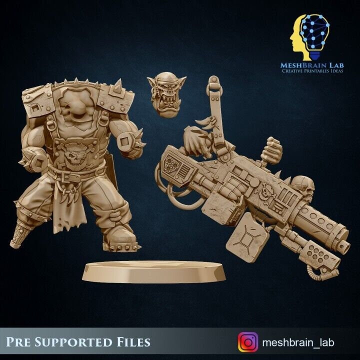 Ork Pirate Big Bada Boom Flamethrower Resin Miniature Figure alternate view 4