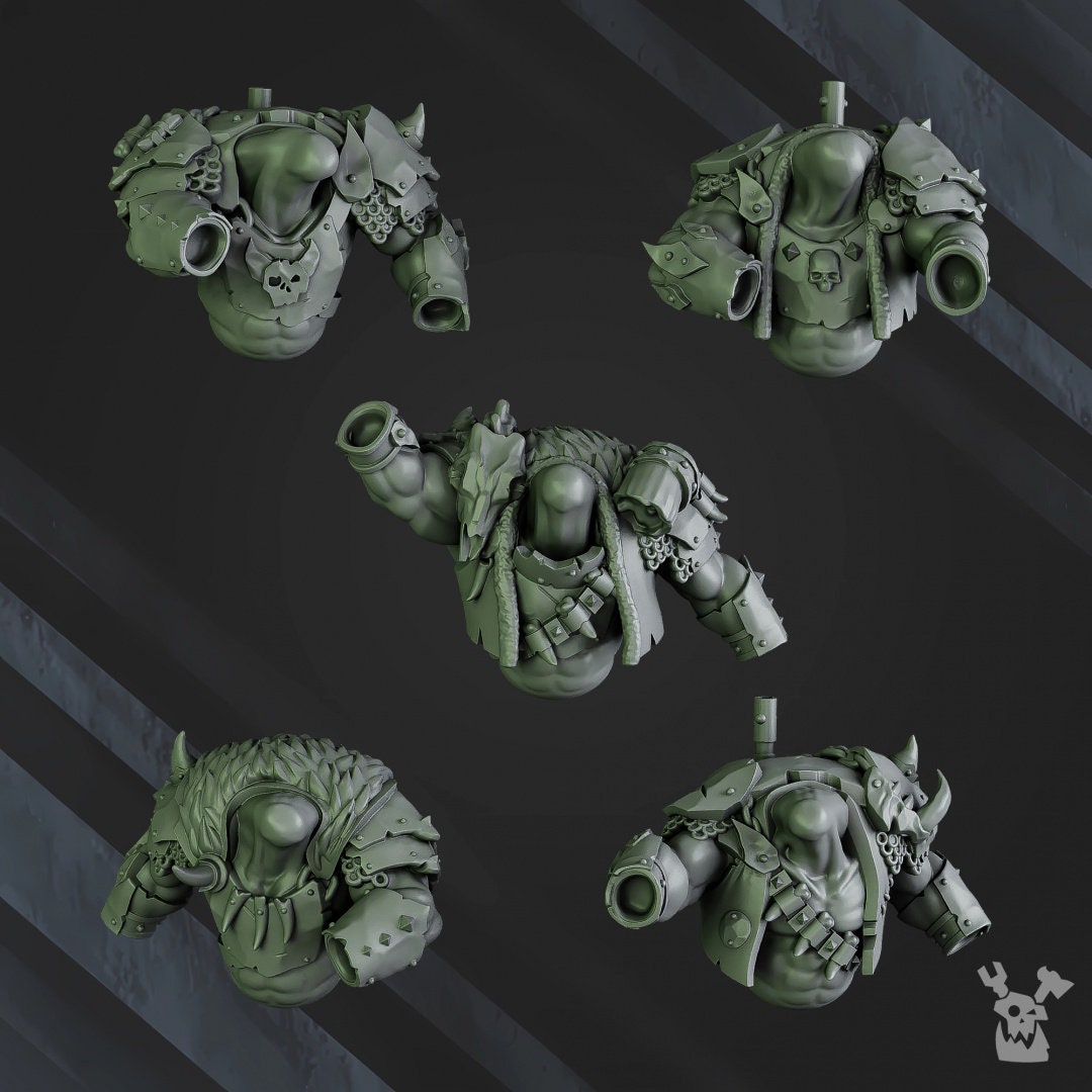 Squad of 5 Ork Bigg'uns Resin Miniatures Set - DakkaDakka alternate view 5