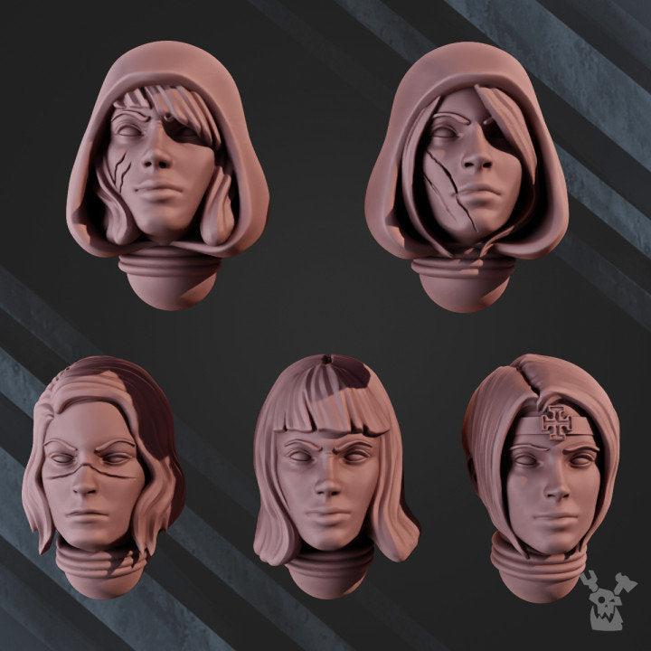 War Sisters Bits - "Great Martyrs" Head Set x10 Resin Upgrade Parts product image