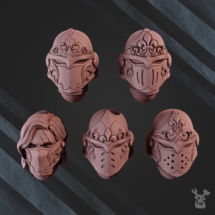 War Sisters Bits -"Valiant Heart" Helmet Set x10 Resin Upgrade Parts product image
