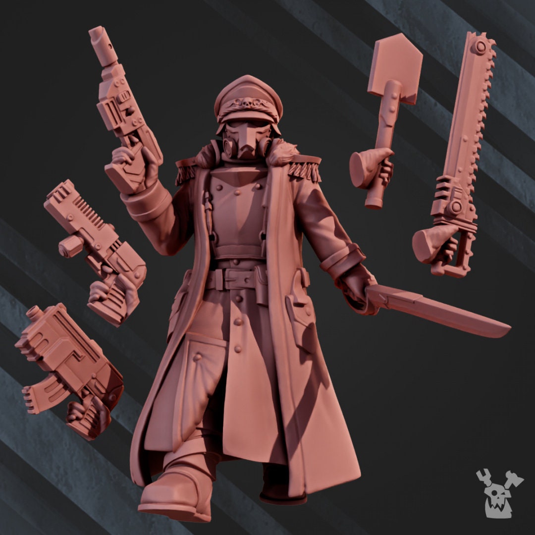 2nd Death Division Commissar Resin Miniature Figure - DakkaDakka alternate view 2