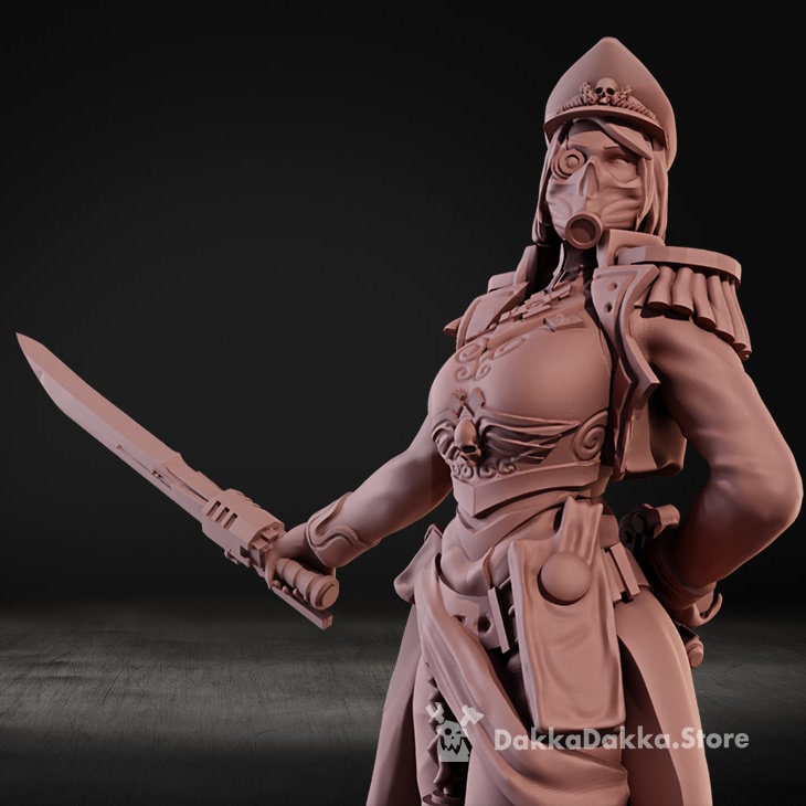 Female Commissar Resin Miniature Figure - DakkaDakka alternate view 3