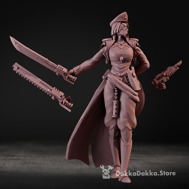 Female Commissar Resin Miniature Figure - DakkaDakka Miniatures alternate view 3