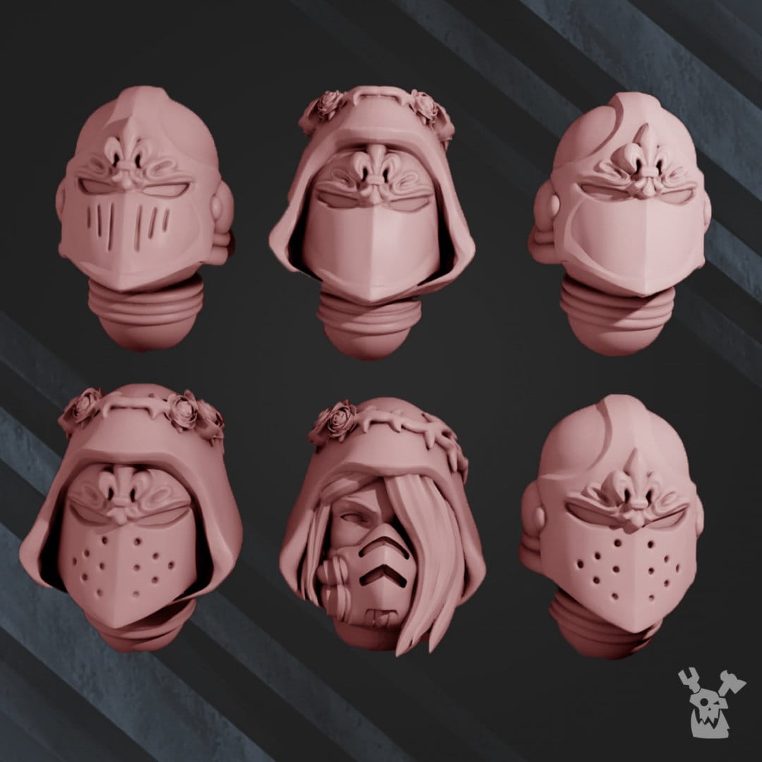 War Sisters Bits - Helmet Set x6 Resin Upgrade Parts product image