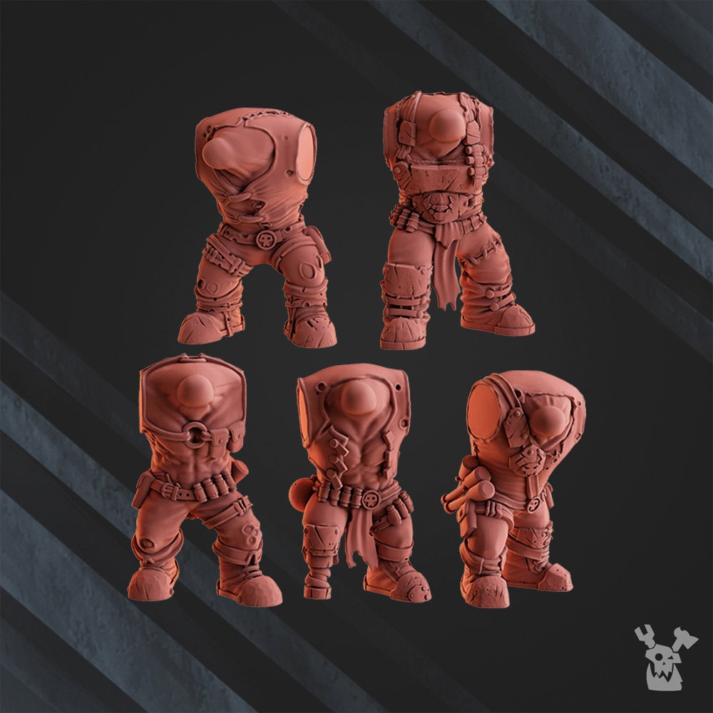 Squad of 5 Ork Boombo Boyz Resin Miniatures Set - DakkaDakka Miniatures alternate view 5