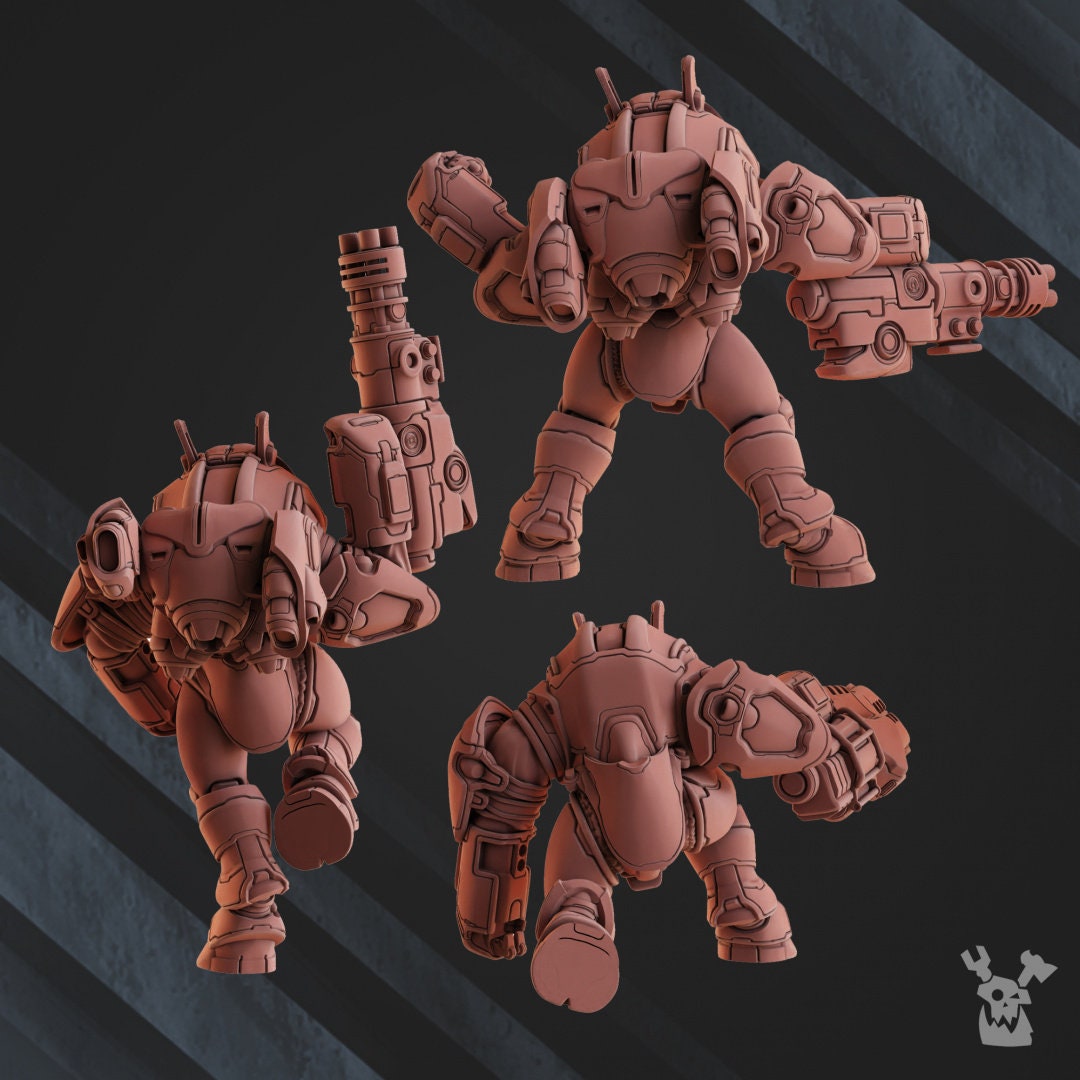 Cyber Ghosts Squad x3 Resin Miniatures Set - DakkaDakka Miniatures alternate view 2