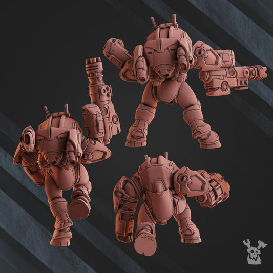 Cyber Ghosts Squad x3 Resin Miniatures Set - DakkaDakka Miniatures alternate view 2
