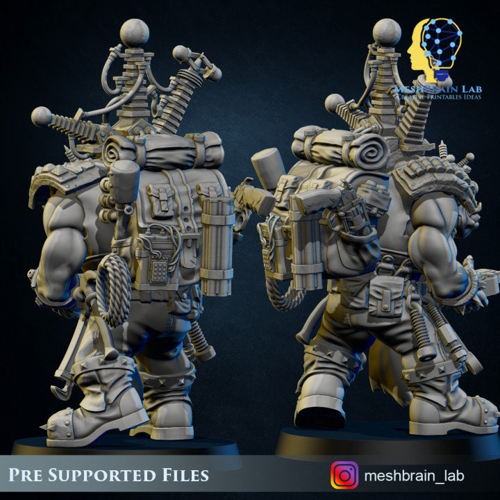 Ork Big Mek Resin Miniature Figure alternate view 2