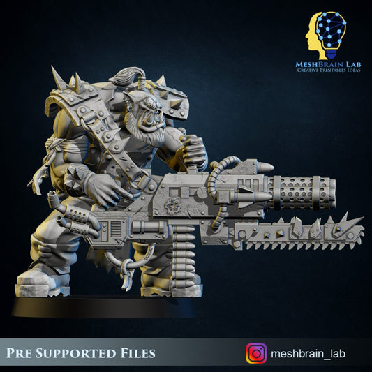 Ork Pirate with Big Bada Boom w/Chainsword Resin Upgrade Parts alternate view 2