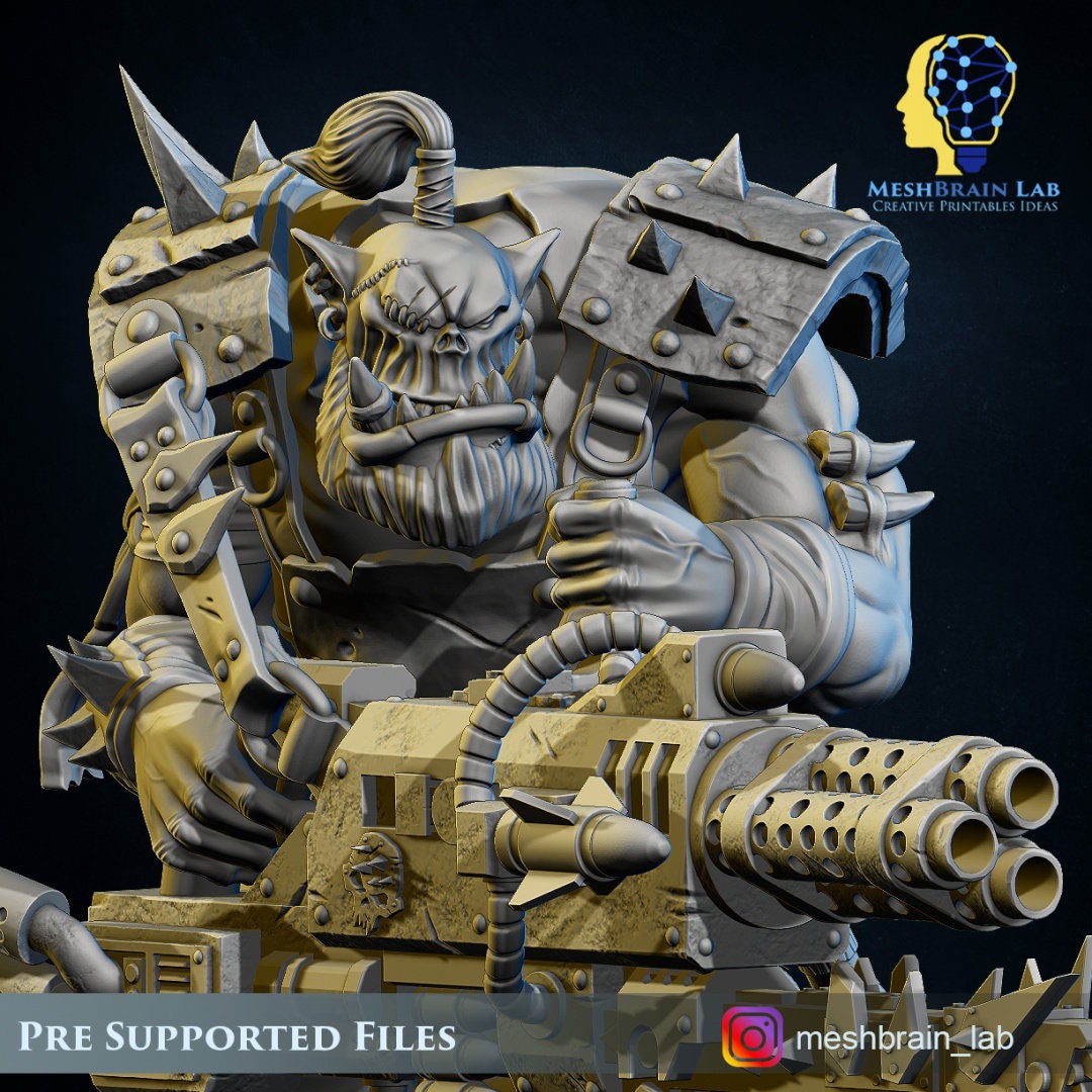Ork Pirate with Big Bada Boom w/Chainsword Resin Upgrade Parts alternate view 5