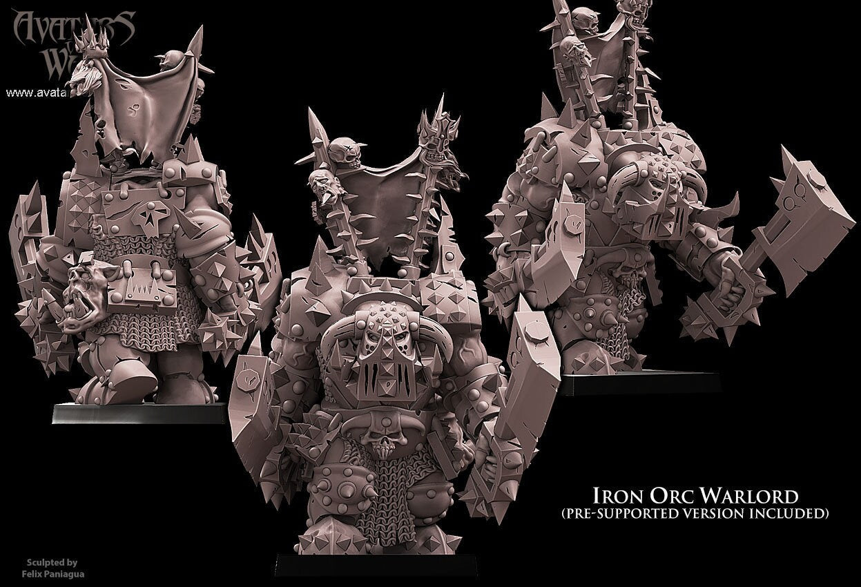 Iron Orc Warlord Resin Boss Miniature alternate view 3