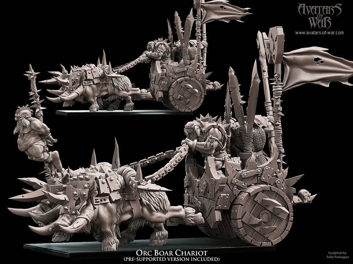 Orc War Chariot Resin Vehicle Miniature alternate view 4