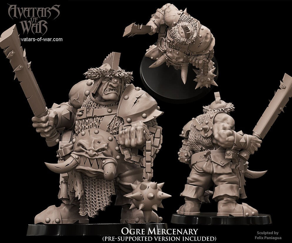 Ogre Mercenary Resin Boss Miniature alternate view 2