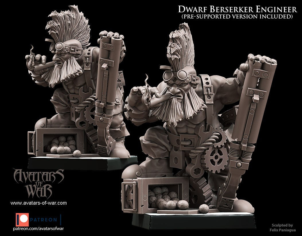 Dwarf Engineer Resin Miniature Figure alternate view 2