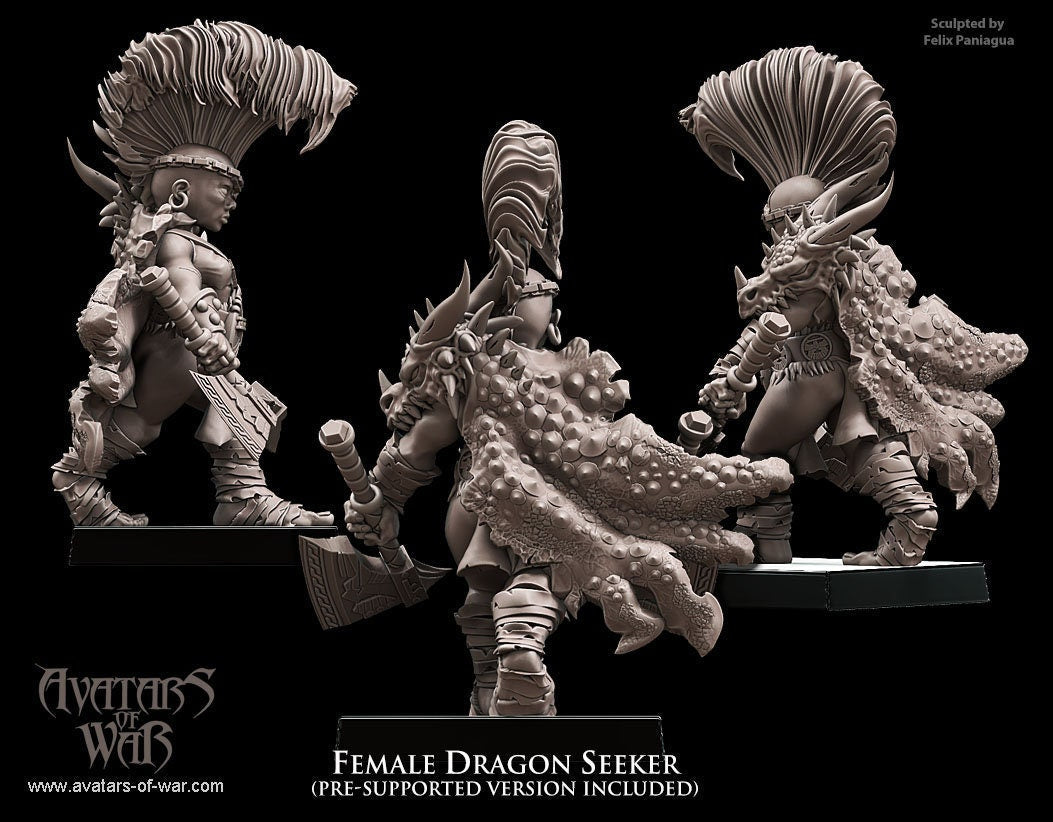 Dwarf Female Berserker Resin Miniature Figure alternate view 4