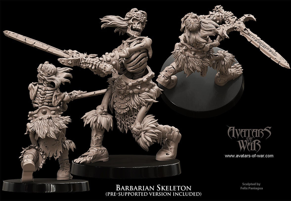 Skeletal Barbarian Resin Miniature Figure product image