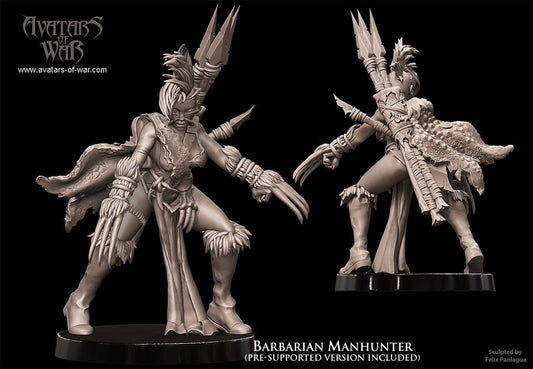 Barbarian Manhunter Champion Resin Miniature Figure alternate view 2