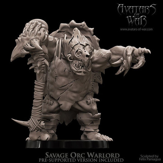 Savage Orc Warlord Resin Boss Miniature alternate view 2