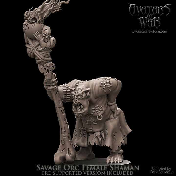 Savage Orc Shaman Resin Miniature Figure product image