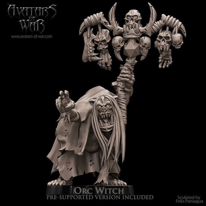 Savage Orc Witch Resin Miniature Figure product image