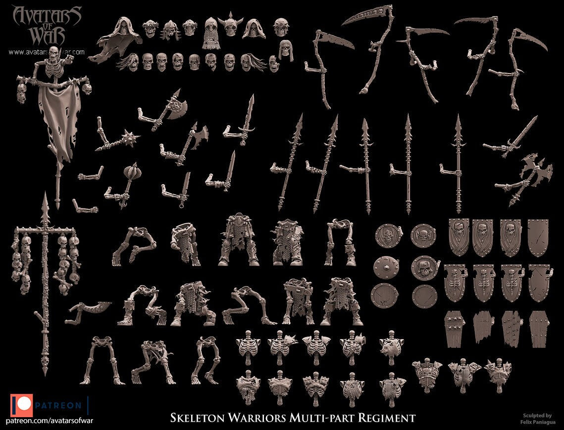 Skeletal Warriors Regiment Resin Miniatures Regiment alternate view 5