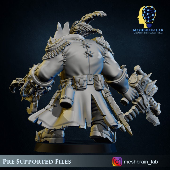 Ork Pirate Warboss Resin Boss Miniature alternate view 4