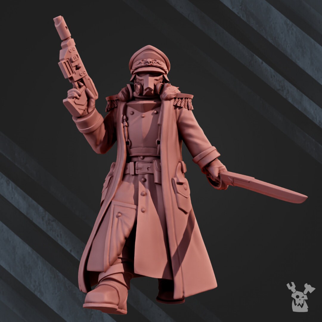 2nd Death Division Commissar Resin Miniature Figure - DakkaDakka Miniatures alternate view 2