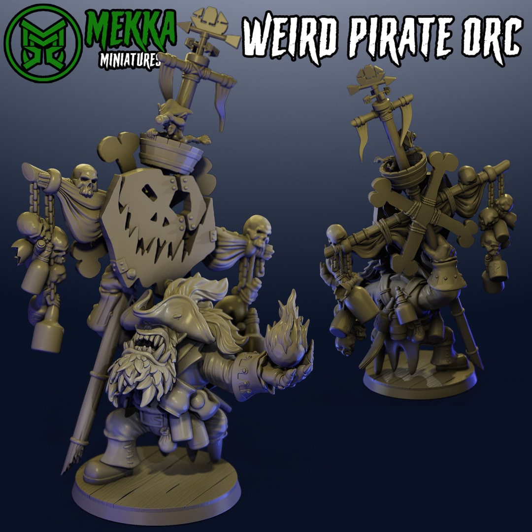 Weird Pirate Ork Resin Miniature Figure product image