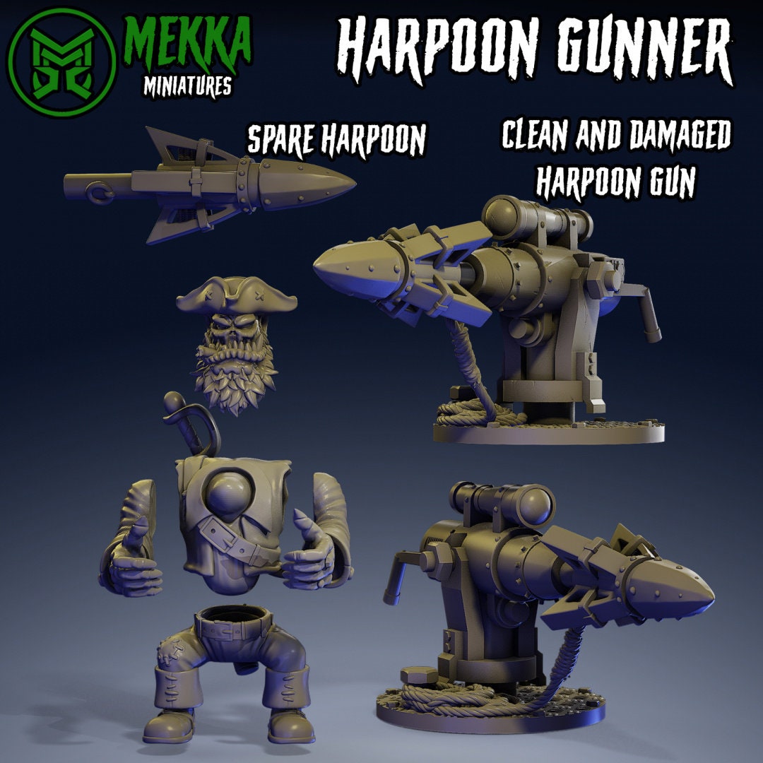 Ork Pirate Harpoon Gunner Resin Upgrade Parts alternate view 2