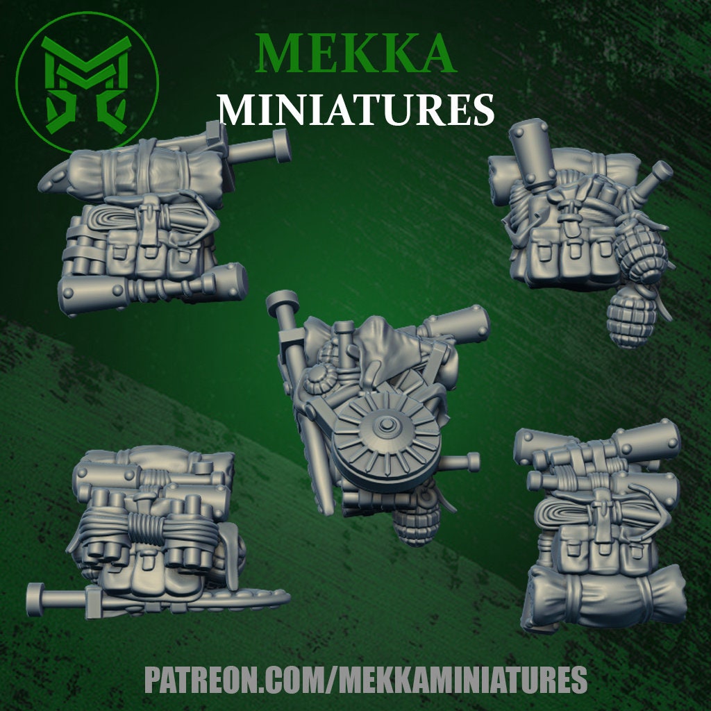 Ork Commando backpacks x10 Resin Upgrade Parts product image