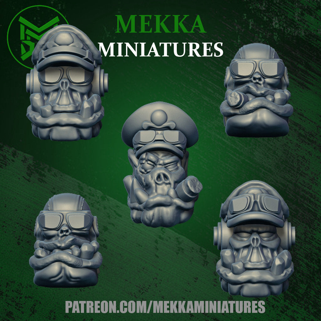 Ork Pilot Heads x10 Resin Upgrade Parts product image