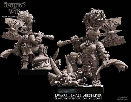 Dwarf Female Berserker Resin Miniature Figure alternate view 2