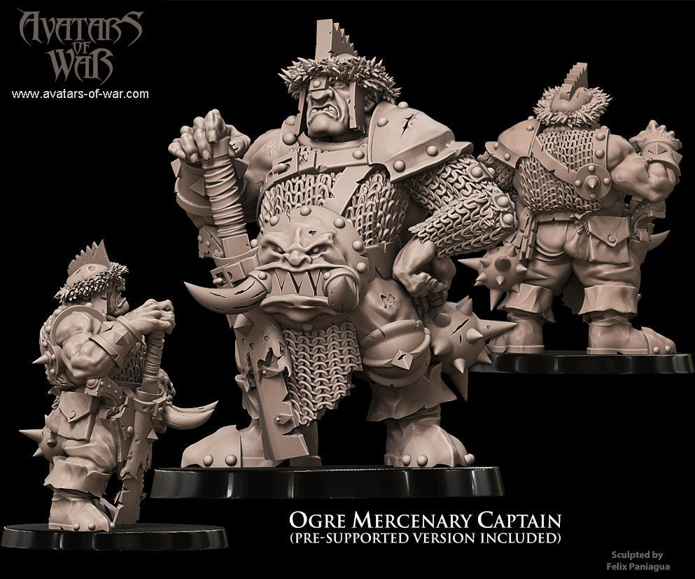 Ogre Mercenary Captain Resin Boss Miniature alternate view 2