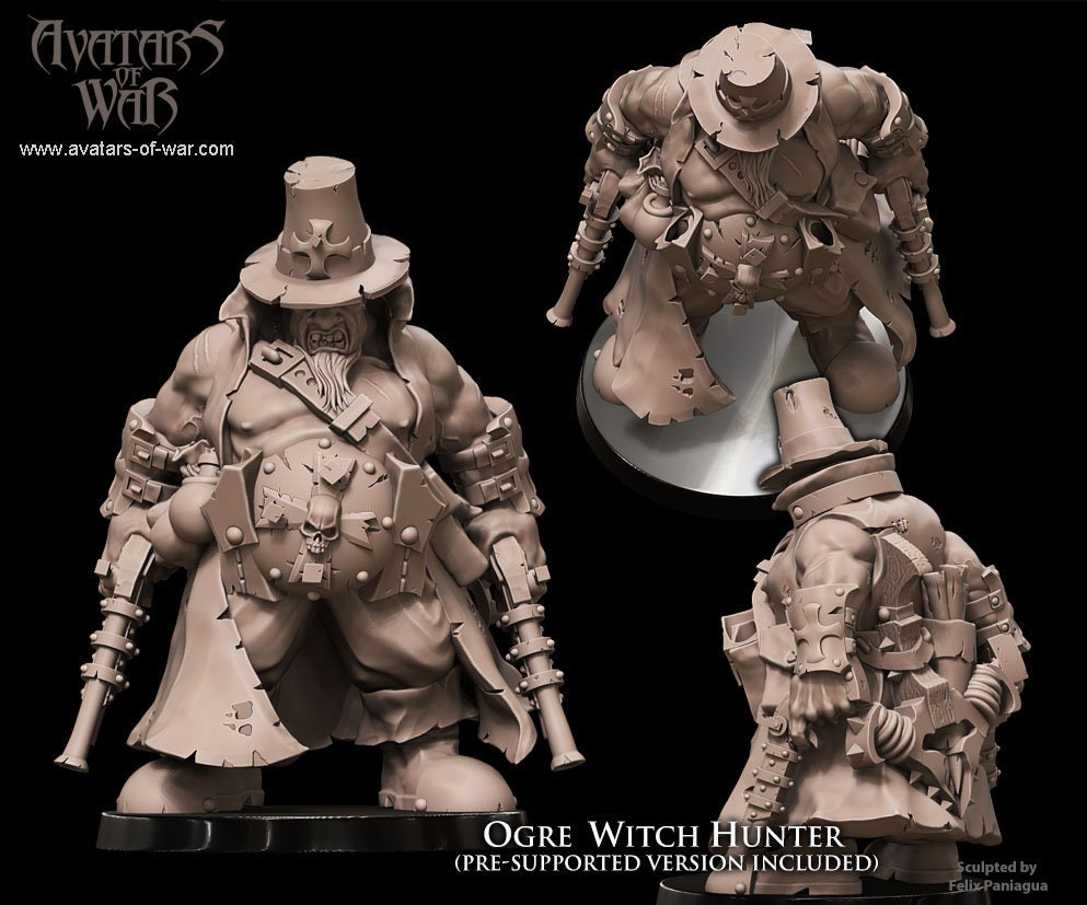 Ogre Witch Hunter Resin Boss Miniature alternate view 2