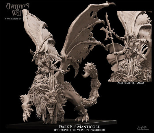 Dark Elf Manticore Resin Boss Miniature alternate view 2