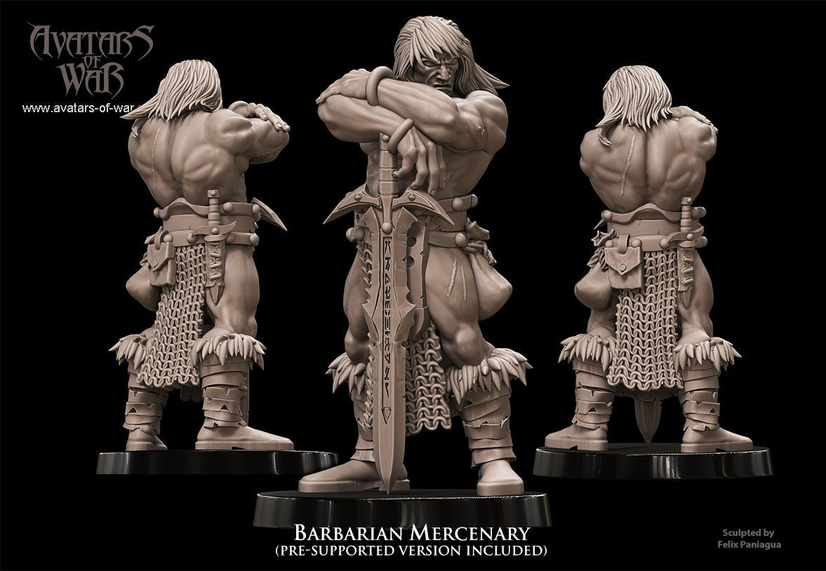 Barbarian Mercenary Resin Miniature Figure alternate view 2