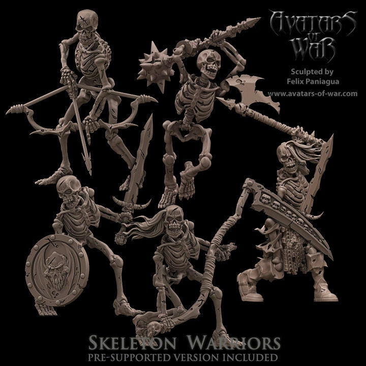 Skeletal Warriors v2 x5 Resin Miniatures Set product image
