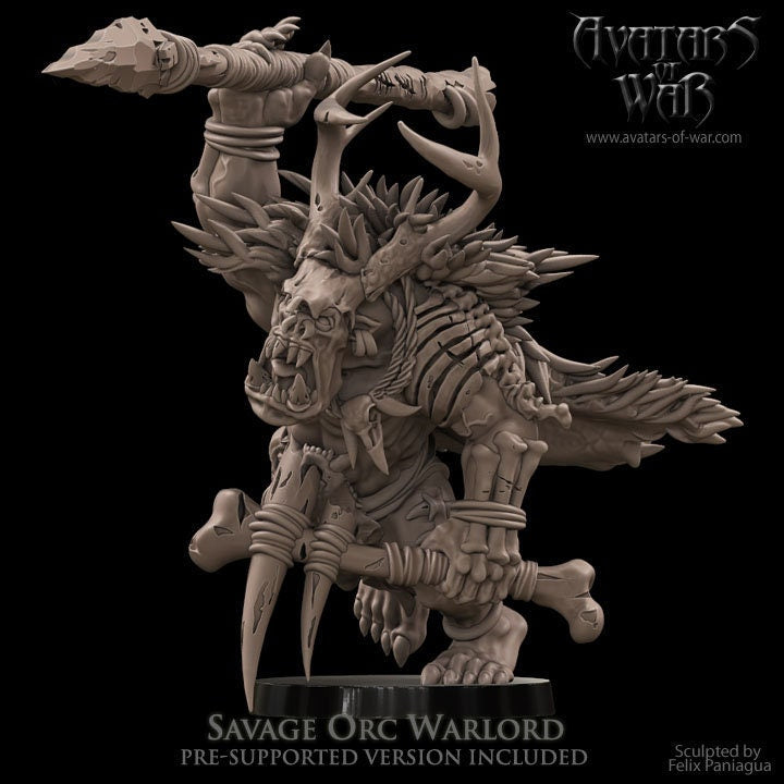 Savage Orc Warlord Resin Boss Miniature alternate view 3