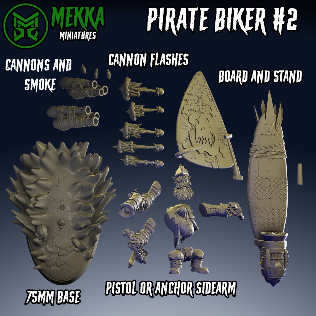 Pirate Ork Bikers x4 Resin Upgrade Parts alternate view 5