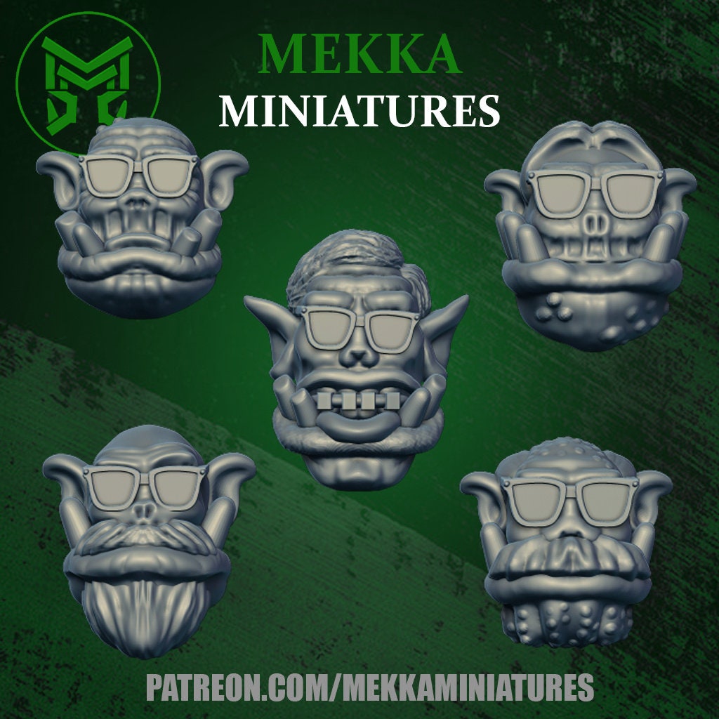 Ork Nerd Heads x10 Resin Upgrade Parts product image