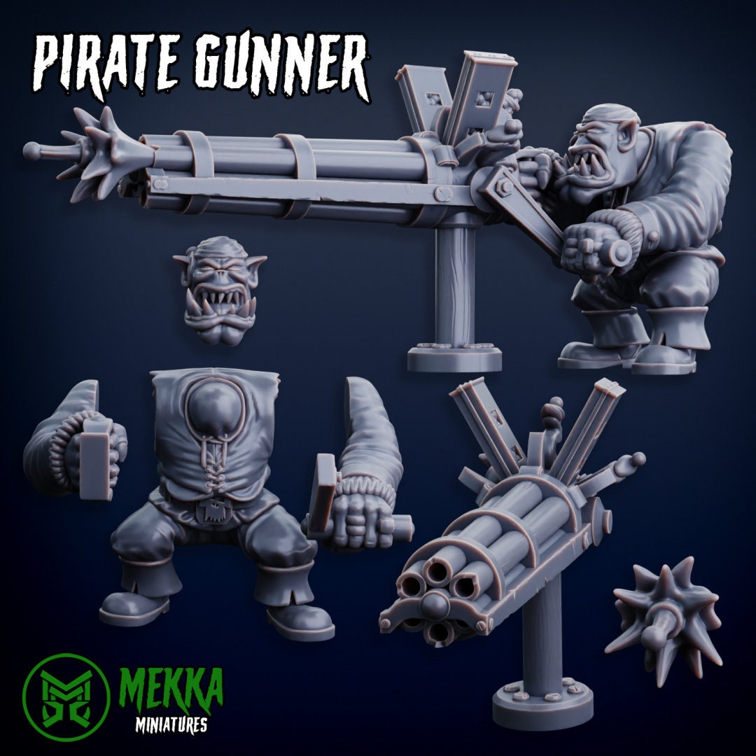 Ork Pirate Helmsman and Gunner Resin Upgrade Parts alternate view 3